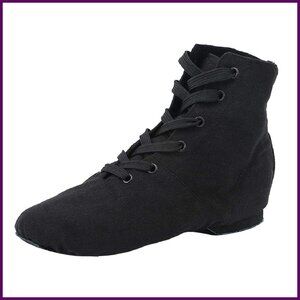 Canvas Split Sole Jazz Dance Shoes Ballet Ballroom Oxford Lace Up